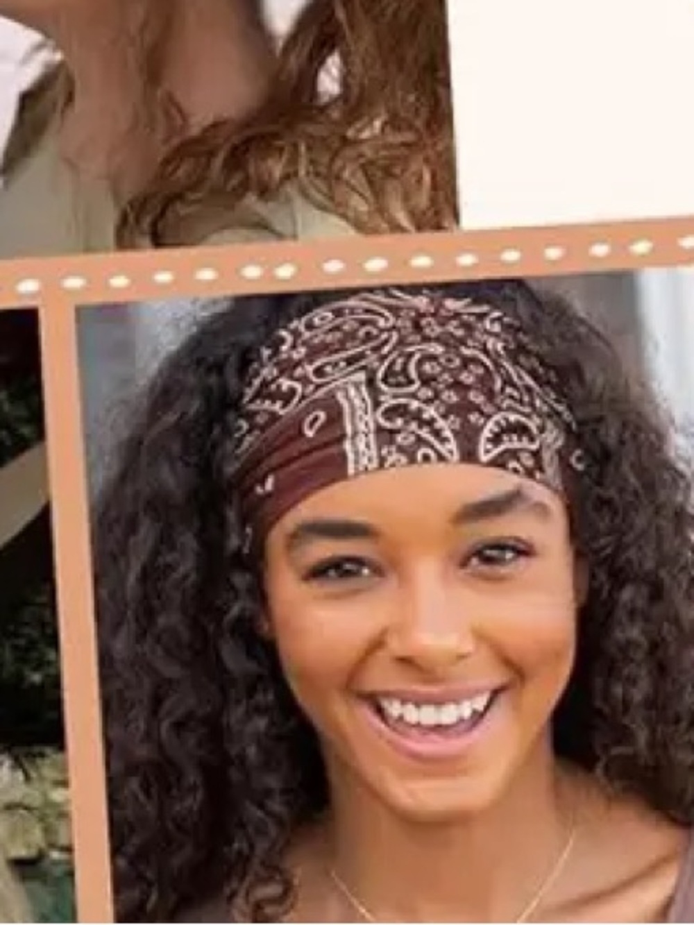 Women’s brown bandana headband - Picture 3 of 3